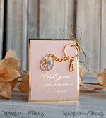 WEDDING FAVORS Resin Custom Resin Keychain Wedding Favors For Guests in bulk Custom Resin forget me not and baby breath flower  Keychain, Golden personalised Thank you gifts Teardrop Keychain with Gold-Plated Stainless Steel Hardware8