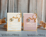 WEDDING FAVORS Resin Custom Resin Keychain Wedding Favors For Guests in bulk Custom Resin forget me not and baby breath flower  Keychain, Golden personalised Thank you gifts Teardrop Keychain with Gold-Plated Stainless Steel Hardware8