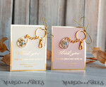 WEDDING FAVORS Resin Custom Resin Keychain Wedding Favors For Guests in bulk Custom Resin forget me not and baby breath flower  Keychain, Golden personalised Thank you gifts Teardrop Keychain with Gold-Plated Stainless Steel Hardware8