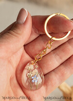 WEDDING FAVORS Resin Custom Resin Keychain Wedding Favors For Guests in bulk Custom Resin Keychain, Golden personalised Thank you gifts Teardrop Keychain with Gold-Plated Stainless Steel Hardware10
