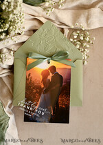 THANK YOU CARDS photo gold vellum plexi Printed vellum Wedding Photo Thank You Cards, Modern Wedding Thank You Cards with Photo, Minimalist Thank You Cards Wedding6