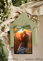 THANK YOU CARDS photo gold vellum plexi Printed vellum Wedding Photo Thank You Cards, Modern Wedding Thank You Cards with Photo, Minimalist Thank You Cards Wedding6