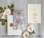 THANK YOU CARDS photo gold vellum plexi Printed vellum Wedding Photo Thank You Cards, Modern Wedding Thank You Cards with Photo, Minimalist Thank You Cards Wedding6