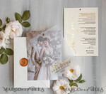 THANK YOU CARDS photo gold vellum plexi Printed vellum Wedding Photo Thank You Cards, Modern Wedding Thank You Cards with Photo, Minimalist Thank You Cards Wedding6