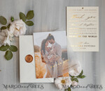 THANK YOU CARDS photo gold vellum plexi Printed vellum Wedding Photo Thank You Cards, Modern Wedding Thank You Cards with Photo, Minimalist Thank You Cards Wedding5