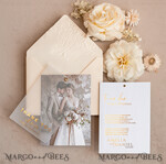 THANK YOU CARDS photo gold vellum plexi vellum Wedding Photo Thank You Cards, Embossed Wedding Thank You Cards with Photo, Minimalist Thank You Cards Wedding3
