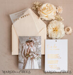 THANK YOU CARDS photo gold vellum plexi vellum Wedding Photo Thank You Cards, Embossed Wedding Thank You Cards with Photo, Minimalist Thank You Cards Wedding3
