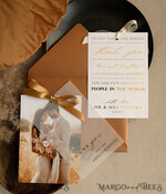 THANK YOU CARDS photo gold vellum plexi Printed vellum Wedding Photo Thank You Cards, Modern Wedding Thank You Cards with Photo, Minimalist Thank You Cards Wedding8