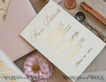 WEDDING INVITATIONS whimsical boho invites Whimsical Blush Gold Wedding Invitation with vellum etui natural dierd flowers pampass gras, Garden Elegant Floral Wedding Invitation with mirror gold heart35