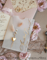 WEDDING INVITATIONS whimsical boho invites Whimsical Blush Gold Wedding Invitation with vellum etui natural dierd flowers pampass gras, Garden Elegant Floral Wedding Invitation with mirror gold heart35