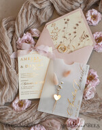 WEDDING INVITATIONS whimsical boho invites Whimsical Blush Gold Wedding Invitation with vellum etui natural dierd flowers pampass gras, Garden Elegant Floral Wedding Invitation with mirror gold heart35