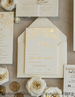 WEDDING INVITATIONS whimsical boho invites Vintage Floral Crest Monogram Blush Wedding Invitation with chiffon torn bow,  French Provence Garden Elegant Floral Wedding Invitation suite Deckled Torn edges , Elegant Toile de Jouy & Baroque Invitation set 22