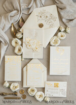 WEDDING INVITATIONS whimsical boho invites Vintage Floral Crest Monogram Blush Wedding Invitation with chiffon torn bow,  French Provence Garden Elegant Floral Wedding Invitation suite Deckled Torn edges , Elegant Toile de Jouy & Baroque Invitation set 22