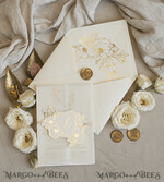 WEDDING INVITATIONS whimsical boho invites Vintage Floral Crest Monogram Blush Wedding Invitation with chiffon torn bow,  French Provence Garden Elegant Floral Wedding Invitation suite Deckled Torn edges , Elegant Toile de Jouy & Baroque Invitation set 22