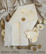 WEDDING INVITATIONS whimsical boho invites Vintage Floral Crest Monogram Blush Wedding Invitation with chiffon torn bow,  French Provence Garden Elegant Floral Wedding Invitation suite Deckled Torn edges , Elegant Toile de Jouy & Baroque Invitation set 22