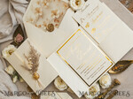 WEDDING INVITATIONS whimsical boho invites Folder Ivory Gold Wedding Invitation with natural dried flowers and pampass gras , Garden Elegant Floral Wedding Invitation16