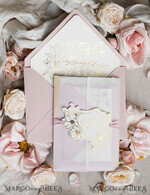 WEDDING INVITATIONS whimsical boho invites Vintage Floral Crest Monogram Blush Wedding Invitation with chiffon torn bow,  French Provence Garden Elegant Floral Wedding Invitation suite Deckled Torn edges , Elegant Toile de Jouy & Baroque Invitation set 26