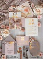 WEDDING INVITATIONS Vintage Baroque Vintage Baroque Wedding Invitation suite  Beige Golden Fine art Roses Wedding Invitations with rsvp Victorian wedding crest Chinoiserie Invites Royal Ornamental frame23