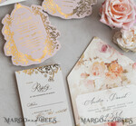 WEDDING INVITATIONS Vintage Baroque Vintage Baroque Wedding Invitation suite  Beige Golden Fine art Roses Wedding Invitations with rsvp Victorian wedding crest Chinoiserie Invites Royal Ornamental frame25