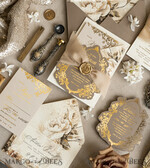 WEDDING INVITATIONS Vintage Baroque Vintage Baroque Wedding Invitation suite  Beige Golden Fine art Roses Wedding Invitations with rsvp Victorian wedding crest Chinoiserie Invites Royal Ornamental frame25