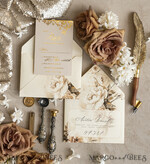 WEDDING INVITATIONS Vintage Baroque Vintage Baroque Wedding Invitation suite  Beige Golden Fine art Roses Wedding Invitations with rsvp Victorian wedding crest Chinoiserie Invites Royal Ornamental frame25