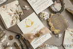 WEDDING INVITATIONS Vintage Baroque Vintage Baroque Wedding Invitation suite  Beige Golden Fine art Roses Wedding Invitations with rsvp Victorian wedding crest Chinoiserie Invites Royal Ornamental frame25