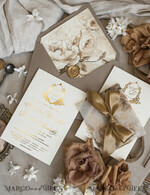 WEDDING INVITATIONS Vintage Baroque Vintage Baroque Wedding Invitation suite  Beige Golden Fine art Roses Wedding Invitations with rsvp Victorian wedding crest Chinoiserie Invites Royal Ornamental frame31