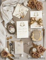 WEDDING INVITATIONS Vintage Baroque Vintage Baroque Wedding Invitation suite  Beige Golden Fine art Roses Wedding Invitations with rsvp Victorian wedding crest Chinoiserie Invites Royal Ornamental frame31