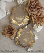 WEDDING INVITATIONS Vintage Baroque Vintage Baroque Wedding Invitation suite  Beige Golden Fine art Roses Wedding Invitations with rsvp Victorian wedding crest Chinoiserie Invites Royal Ornamental frame31