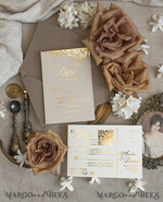 WEDDING INVITATIONS Vintage Baroque Vintage Baroque Wedding Invitation suite  Beige Golden Fine art Roses Wedding Invitations with rsvp Victorian wedding crest Chinoiserie Invites Royal Ornamental frame31