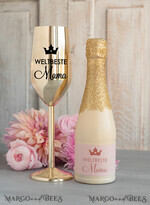 Geschenke zum Muttertag Geschenkset Entspannung Geschenkidee zum Muttertag – Exklusives Geschenkset für Mama mit Statuette, Champagnerglas & Schmuck6