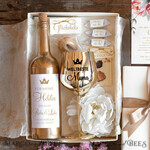 Geschenke zum Muttertag Geschenkset Entspannung Geschenkidee zum Muttertag: Goldenes Schnapsglas & Flaschenetikett – Geschenkset für Mama mit Glückwünschen5