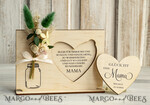 Geschenke zum Muttertag Grußkarten für Mama Geschenkidee zum Muttertag Holz-Statuette mit Widmung & Trockenblumen – Muttertagskarte mit Herz2