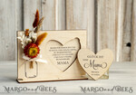 Geschenke zum Muttertag Grußkarten für Mama Geschenkidee zum Muttertag Holz-Statuette mit Widmung & Trockenblumen – Muttertagskarte mit Herz2