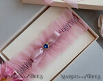 BRIDE bolero, robes, garter Geschenkidee für die Braut Strumpfband Rosa Tüll-Strumpfband in Geschenkbox – Überraschung vom Junggesellinnenabschied5