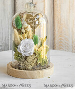 Geschenke zum Muttertag Glaskuppel mit Trockenblumen Glaskuppel mit Trockenblumen & Rose – Geschenkidee zum Muttertag5