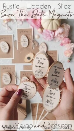 SAVE THE DATES rustic boho magnets Bespoke wedding save the date, Magnets for Your Wedding5