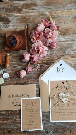 HOCHZEITS EINLADUNGEN Elegante Einladungen Klassische Karten Vintage Holz Hochzeitskarten, elegante Birkenherz Hochzeitskarten, maßgeschneiderte Ökopapier HochzeitsEinladungen, handgemachte Hochzeitsstationery19