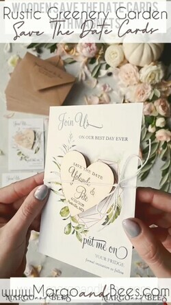 SAVE THE DATES rustic boho magnets Save the Date Card with Fridge Magnets and Craft Envelope perfect for Summer Wedding 6