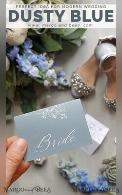 PLACE CARDS / TABLE CARDS Romantic Boho/ Botanical/ Floral Dusty Blue Wedding Place Cards Floral Graphic, Botanical Name Tags, Elegant Wedding Table Decor, Boho Place Cards, Delicate Name Tags For Your Wedding Tables  4