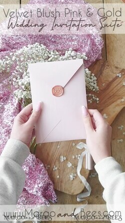 WEDDING INVITATIONS gold / rose gold / silver / glitter Glamour Pink Velvet Wedding Invitations, Luxury Golden Tassel Wedding Invitation Suite, Romantic Blush Pink Arabic Wedding Cards, Elegant Golden Shine Wedding Invites4