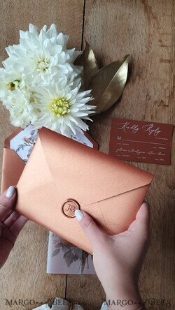 WEDDING INVITATIONS Elegant Invites Classic Cards  Luxury Terracotta Wedding Invitations, Glamour Copper Shimmer Wedding Invites, Elegant Acrylic Plexi Wedding Cards, Handmade Vintage Wedding Invitation Suite6