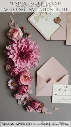 WEDDING INVITATIONS gold / rose gold / silver / glitter Gold Shimmer Wedding Invites, Blush Pink Glitter Wedding Cards, Glamour Golden Wedding Invitation Suite, Romantic Affordable Wedding Stationery9