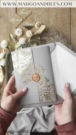 WEDDING INVITATIONS gold / rose gold / silver / glitter Luxury Golden Shine Wedding Invitations, Romantic Cappuccino Wedding Cards, Glamour Velvet Wedding Invites, Modern Gold Foil Wedding Stationery5