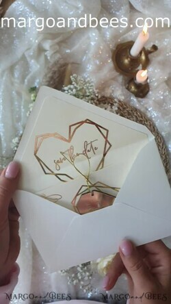 DATEN MERKEN Acrylgoldmagnete Personalisierter Gold-Acryl-Herz-Save the Date-Magnet und Karte, ivory Hochzeit Save The Dates Plexi-Magnete, Hochzeit Boho Save The Date Karten7