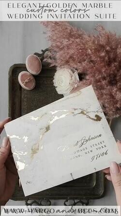 WEDDING INVITATIONS gold / rose gold / silver / glitter Golden Marble Wedding invitations, Luxury Gold Foil Wedding Invitation set,  Marble Glamour Wedding Invitation Suite, elegant  Wedding Cards Marble10