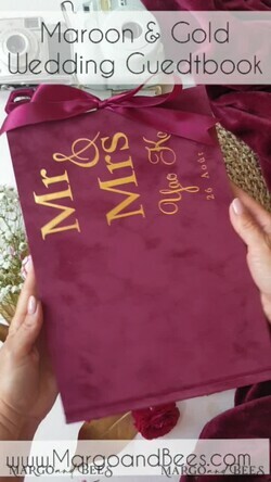 WEDDING GUEST BOOKS Velvet Instax Guestbook Luxury Burgundy Instax velvet Wedding GuestBook Gold, Large Instant Wedding Guest Book, Marsala Polaroid velvet Guestbook9