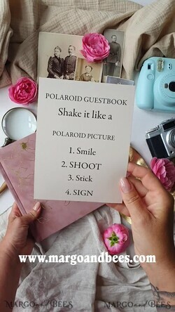 HOCHZEITS-GÄSTEBÜCHER Samtkissen Instax Gästebuch Elegantes Blush-Pink Instax Samt Hochzeits-Gästebuch Gold, großes Instant Hochzeits-Gästebuch, Polaroid Samt Gästebuch Pink Golden Hochzeit.8