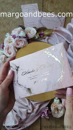SAVE THE DATES acrylic gold magnets Personalised gold and  blush pink Save the Date, Hexagon Acrylic Magnet, Gold Elegant Wedding Save The Dates3