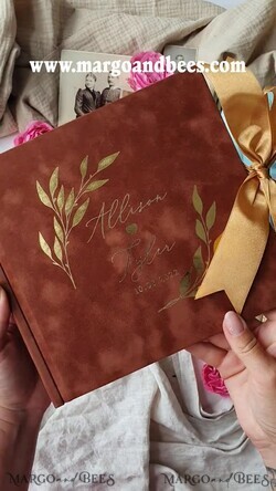 HOCHZEITS-GÄSTEBÜCHER Samtkissen Instax Gästebuch Terracotta Boho Instax Samt Hochzeits-Gästebuch Gold, Burnt Orange Sofort-Hochzeits-Gästebuch, Polaroid Samt Gästebuch Rost Golden Hochzeit8